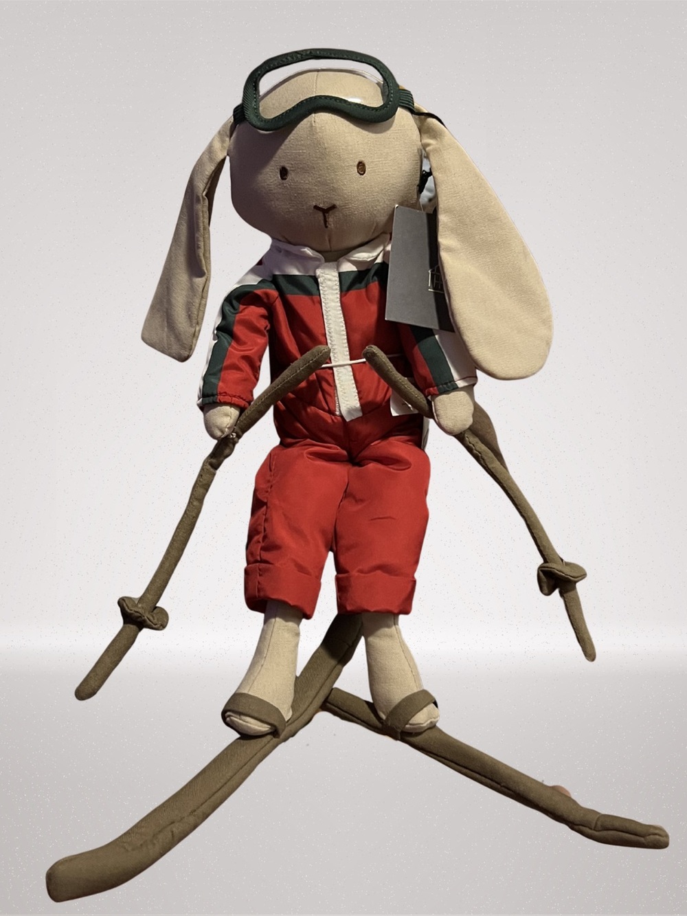 Hearth & Hand with Magnolia Bunny Plush Ski Outfit Beige/Red Christmas OEKO-TEX